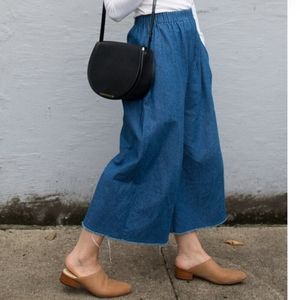 Cider Wide Leg Denim Pants, Size Large